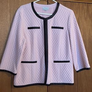 Joan Rivers quilted blazer with faux leather detail - pink